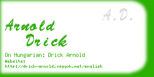 arnold drick business card